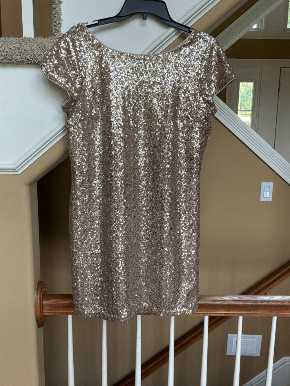 WHBM GOLD AND SILVER SEQUIN DRESS SIZE MEDIUM NWT